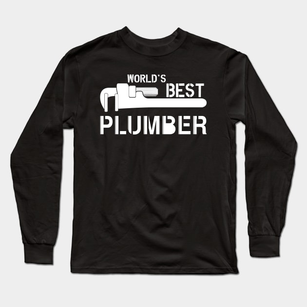 Plumber - World's best plumber Long Sleeve T-Shirt by KC Happy Shop